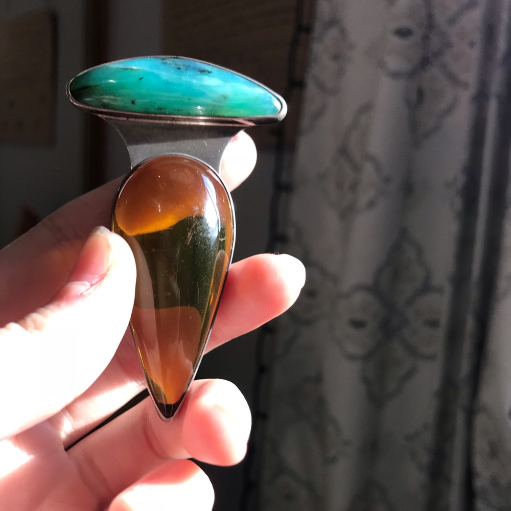 👑 Amber and Ammonite Pendant 👑